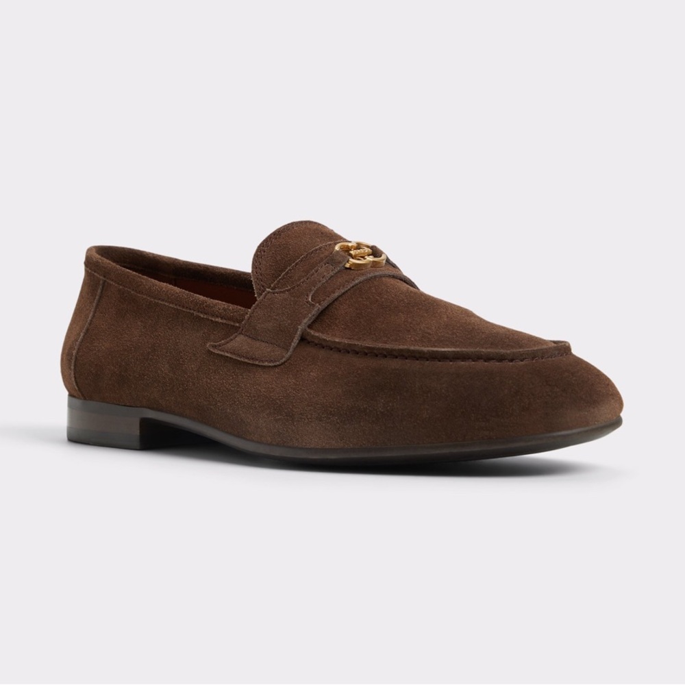 Aldo Brown Suede Loafers Classic Slip-Ons